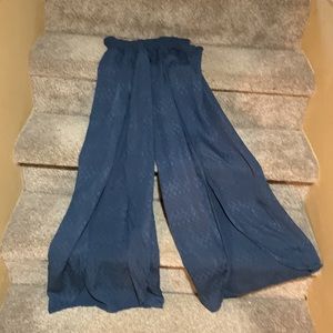 Jason and Belle Blue High Waisted Wide Leg Pants